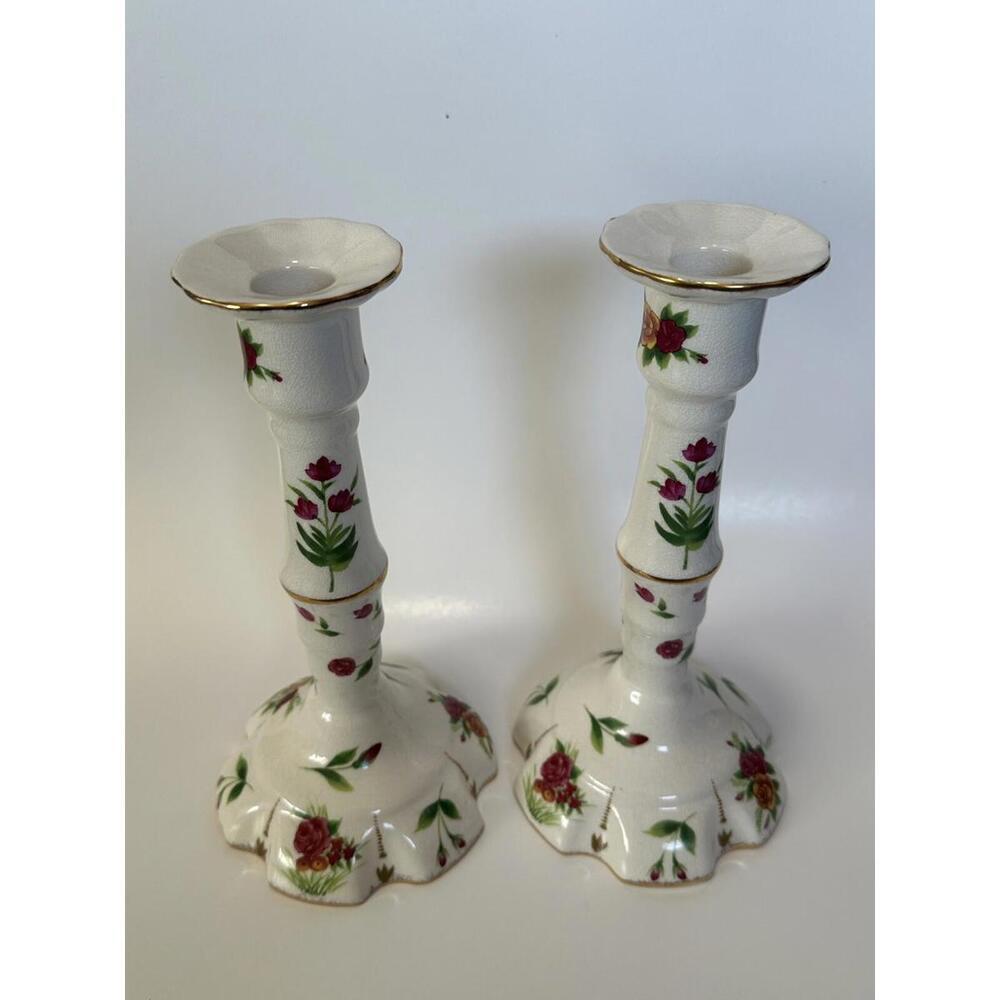 Camrose & Kross JBK Collection Porcelain Candlestick Holders Jacqueline Kennedy - Picture 2 of 11
